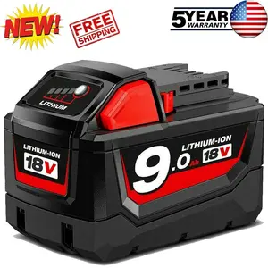 9.0Ah Replacement for M18 Battery 48-11-1811 48-11-1815 48-11-1822 48-11-1850 48-11-1860 48-11-1881 Compatible with Milwaukee 18V Cordless Power Tools
