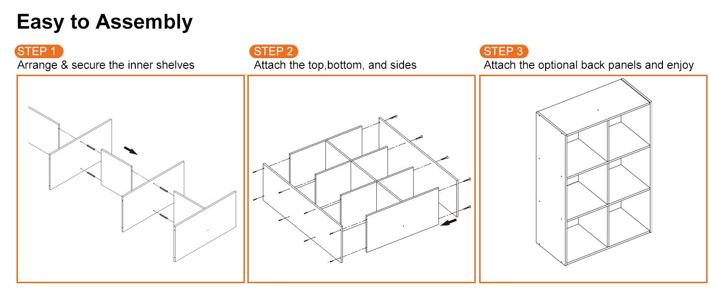 Cube Storage Organizer - Open Cube Bookshelf with Removable Back Panels, Display Storage Bookcase for Living Room, Bedroom, Entrance Hall, Home Office