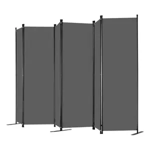 VEVOR Room Divider,  , 6 Panel Room Divider, Folding Privacy Screen and Portable Partition Divider for Room Separation, Freestanding Room Partitions for Office, Bedroom, Study, Grey