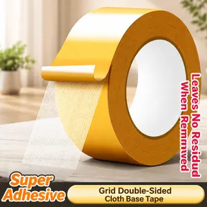 Super Adhesive Grid Double-Sided Cloth Base Tape 2 Inch Wide 33Ft Length Waterproof Anti-Slip Adhesive for Carpet Wallpaper Balloons