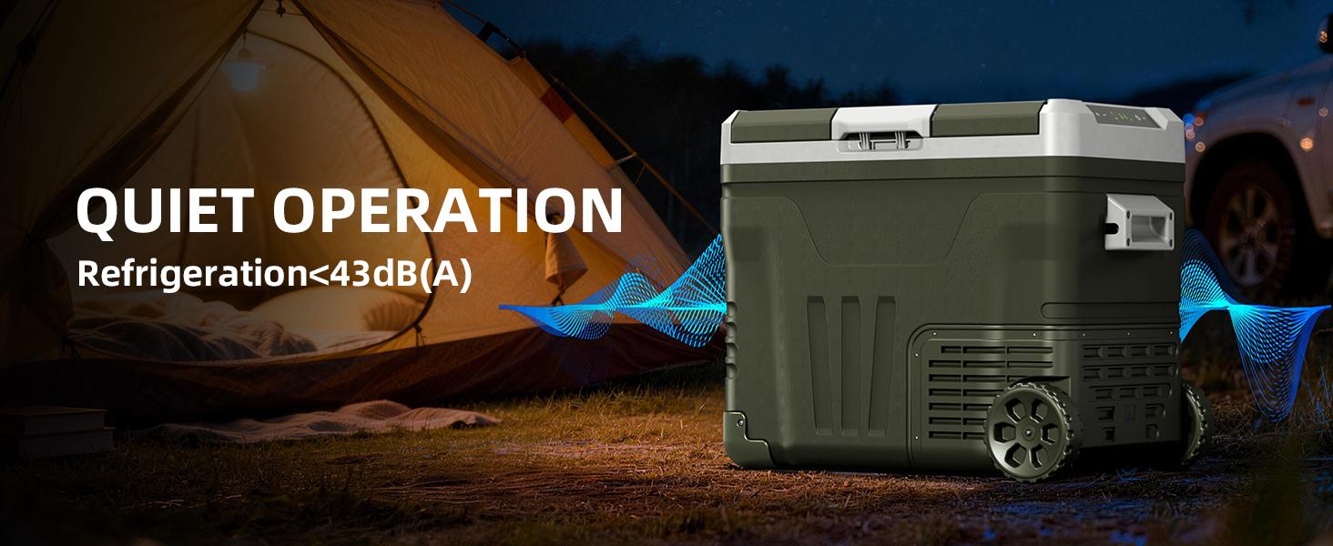 Antarctic Star 12V Portable Refrigerator 50L, 12/24V DC & 100-240V AC, Compressor Fridge Freezer for Car Camping Travel Boat, APP Control, -4°F to 68°F, Electronic Touch Screen，Green