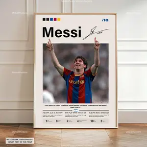 Lionel Messi Poster, Ballon d'Or Winner, Barcelona Football Print, Argentine Football Wall Art, FC Barcelona Decor, Messi Football, Artwork.