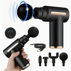 Massage Gun, Small Travel Tool, Massage Gun Deep Tissue, Percussion Handheld Portable Muscle Massager Tool for Full Body Massage, Ideal Gifts for Men, Women(Black)
