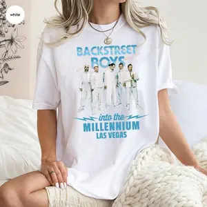 New Retro 90s Backstreet Boys Graphic T-Shirt, Into The Millennium Tour T-Shirt, Classic Boy Band Merch Tee, Concert Tour 2026 Outfit, Cotton, Gift For Fans, Unisex, Streetwear	