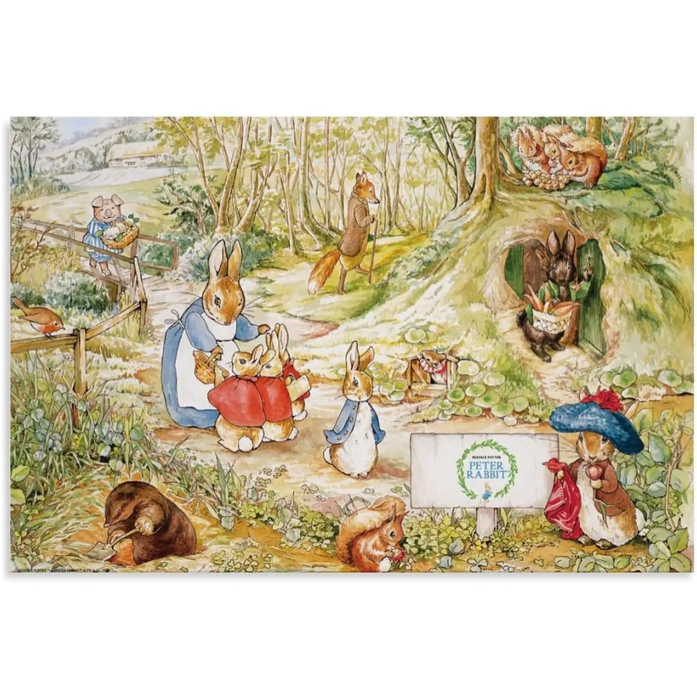 Peter Rabbit1 by Beatrix Potter Poster (3) Canvas Print Wall Art Decoration Living Room Office Bedroom Aesthetic 18x12inch(45x30cm) Unframe-style