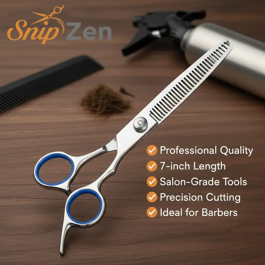 SNIPZEN Professional Hair Thinning Shears, 7-Inch Durable Stainless Steel Texturizing Scissors with Ergonomic Handle for Smooth Cuts - Haircare Tool for Salons & Barbers