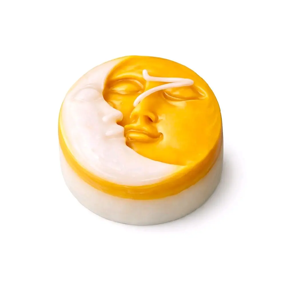 Sun and Moon Handmade Candle - Unique Face Design - Perfect for Decor and Scented Aromatherapy Nature