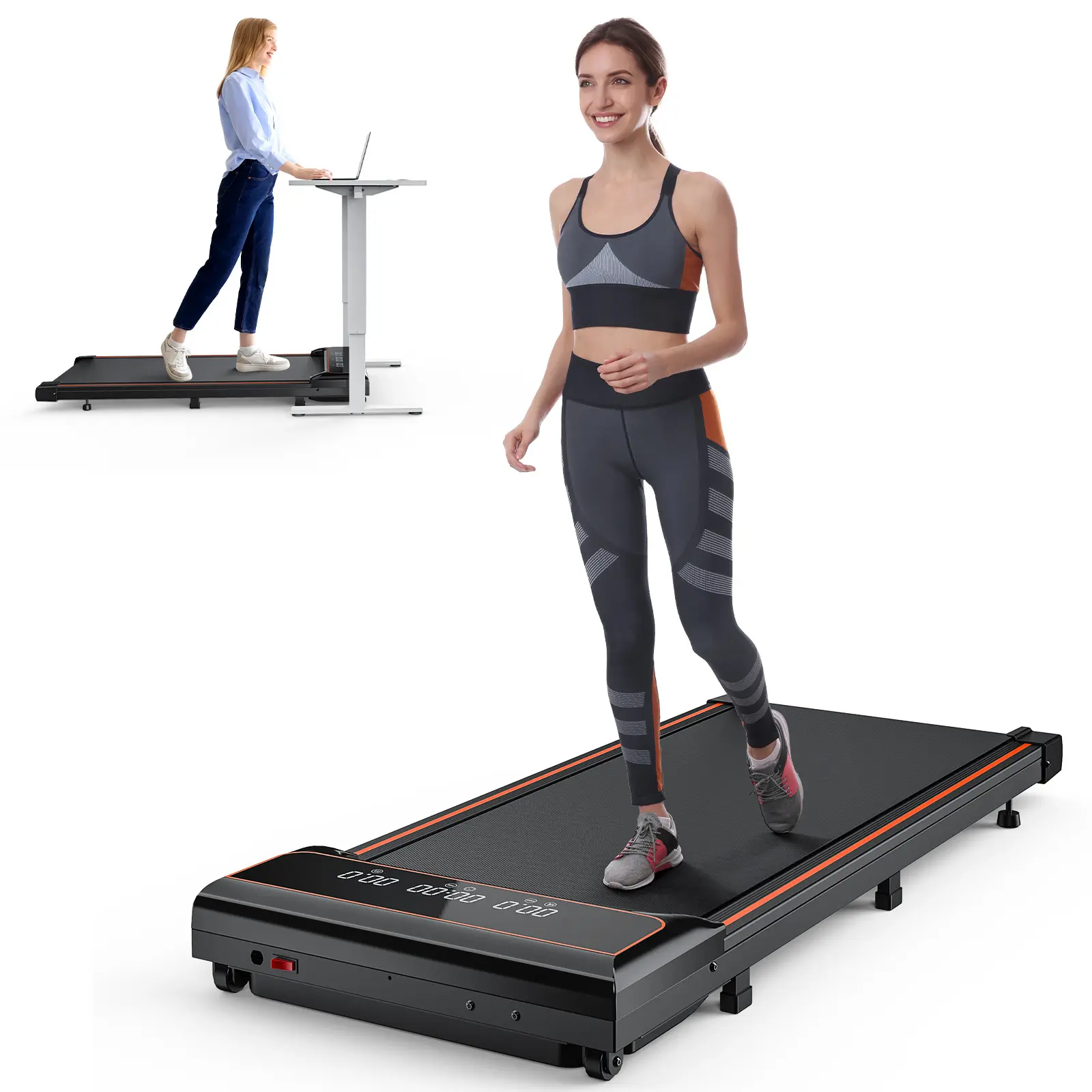 Compact Portable Home Walking Mat Treadmill - Quiet Operation, Adjustable Speed Settings for Workout, Home Treadmill