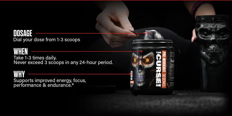 JNX SPORTS The Curse! Pre Workout Powder | 50 Servings | 155mg Caffeine, Beta-Alanine, L-Citrulline & Creatine | Pre-Workout for Men & Women