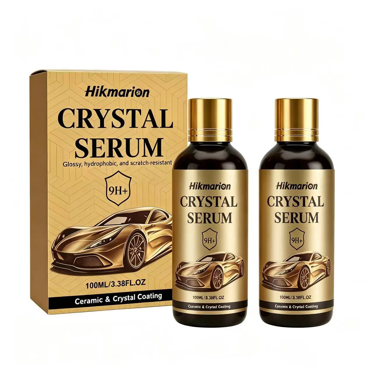 [BUY 1 GET 1 FREE Product] 100ML 9H Graphene Ceramic Crystal Serum Car Coating, Auto Detailing Paint Protection, Long-Lasting Glossy Shine, Hydrophobic, Scratch-Resistant Nano Car Care Coating