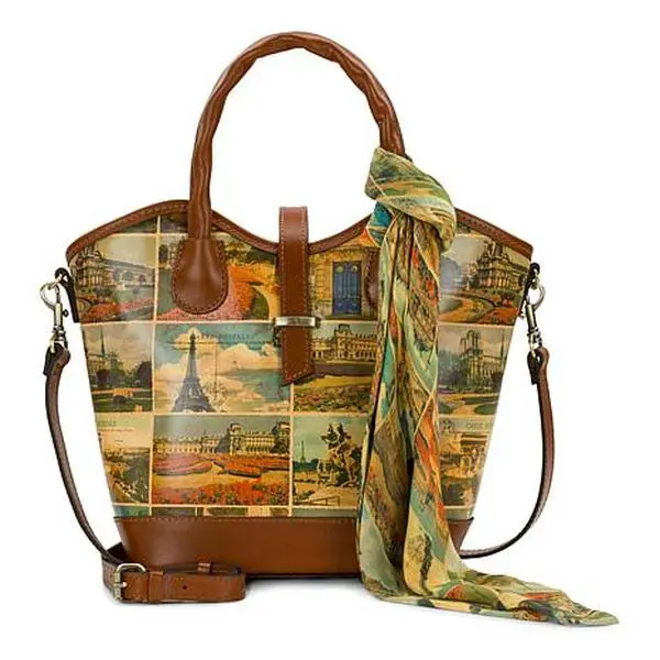 Patricia Nash Mina Satchel With Scarf & Crossbody Strap
