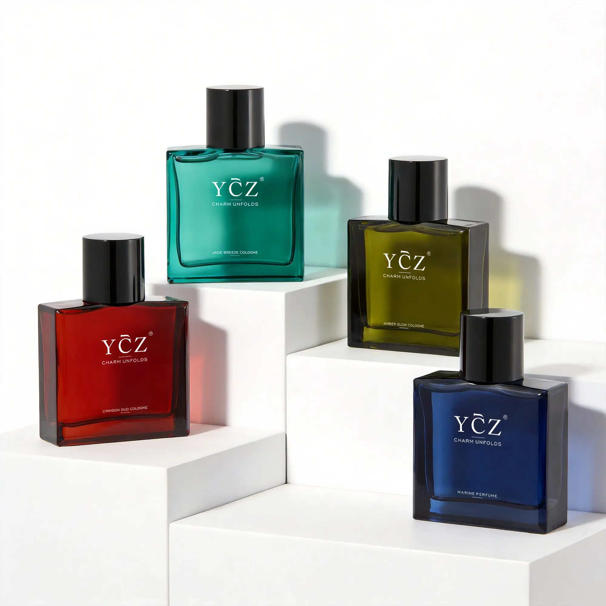 [YCZ] 4-Pack Men’s EDP Set 4×1.7 fl oz| Midnight Marine, Amber Glow, Crimson Oud, Jade Breeze 1.7oz, Long Lasting Marine, Chypre, Oriental & Citrus Cologne, For Date, Business, Social & Daily Use, Men’s Gift Collection,summer outifit,back to school