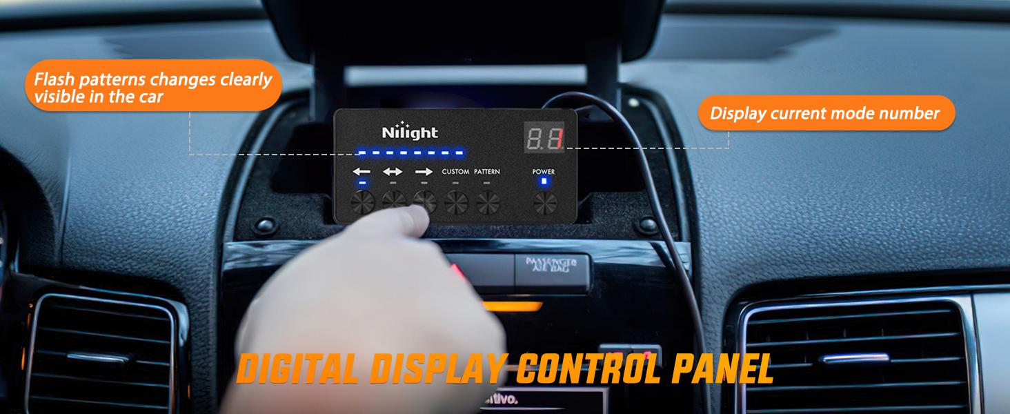 Nilight 144 LED Strobe Traffic Advisor Light Bar Red White with Controller 2 in 1 Automotive  Warning Flashing  Windshield Lights Bars for Cars Tow Plow Trucks Construction Vehicles