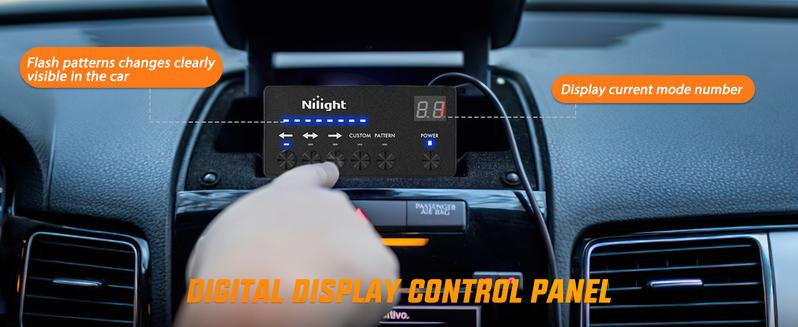 Nilight 144 LED Strobe Traffic Advisor Light Bar Red White with Controller 2 in 1 Automotive  Warning Flashing  Windshield Lights Bars for Cars Tow Plow Trucks Construction Vehicles