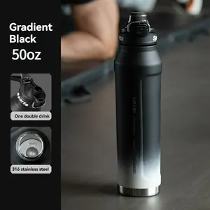 NRMEI Stylish Water Bottle-50oz Large Capacity, 12-Hour Thermal Retention, 24-Hour Refrigeration, Leak-Proof, BPA-Free, Perfect for Outdoor Cycling, Camping, Hiking, Valentine's Day, Mother's Day, Father's Day