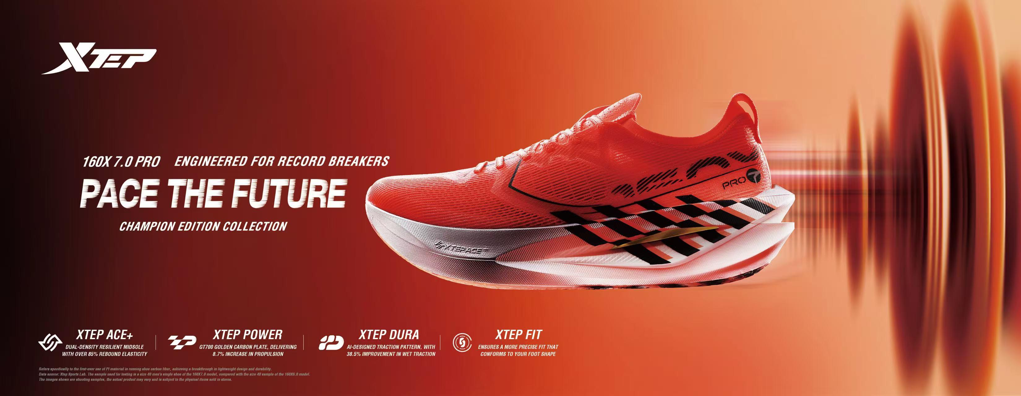 XTEP 160X 7.0 Man's Marathon Running Shoes with Carbon Plate
