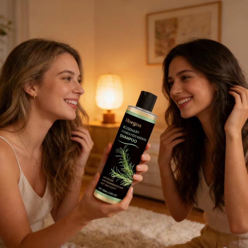 Hoegoa Rosemary Thickening Shampoo, Plant-Based Oil Control Nourishing Moisturizing Repair Fluffy Refreshing Shampoo