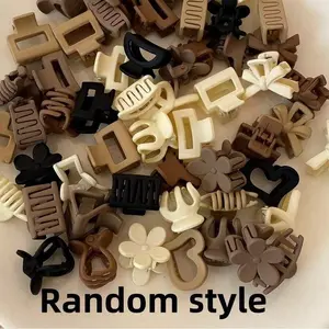 20 Pieces Mini Bangs Clips Set Matte Brown Princess Minimalist Style Hair Clips Assorted Designs for Women's Winter Autumn Fashion Holiday Outfits