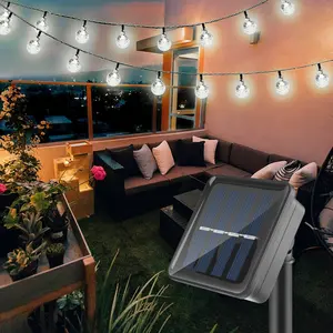 50 LED Solar String Lights, Waterproof Outdoor Patio & Garden Lights for Party, Wedding, and Yard Decor, Energy-Efficient & Weatherproof Residential Glowing