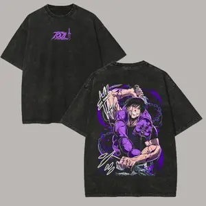 Fushiguro Toji Graphic T-shirt Jujutsu Kaisen Manga Vintage Washed T Shirt Men Women Oversized Clothing Cotton Short Sleeve Tees Jujutsu Kaisen anime merchandise, perfect for anime fans