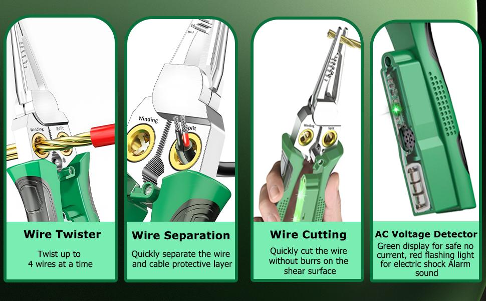DODKKK 8 in 1 Wire Stripping Pliers with Voltage Tester, Multi-function Wire Stripper Electrician's Pliers, Electric Wire Stripping Tool, Electrician Repair Tool home appliance DODKKK 8 in 1 Wire Stripping Pliers with Voltage Tester, Multi-function Wire Stripper Electrician's Pliers, Electric Wire Stripping Tool, Electrician Repair Tool home appliance