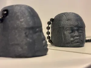 Grey Olmec Head Necklace 2