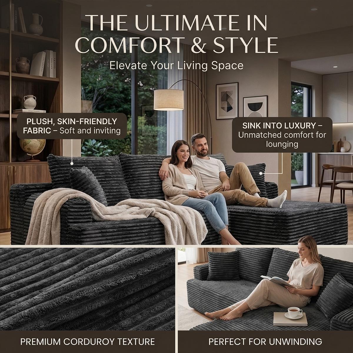 95-inch L-shaped living room design, comfortable and ready to use without assembly. Modern modular s x ofa, durable and comfortable large sofa. furniture express loungers al seccion a of cloud couches boneless sectional