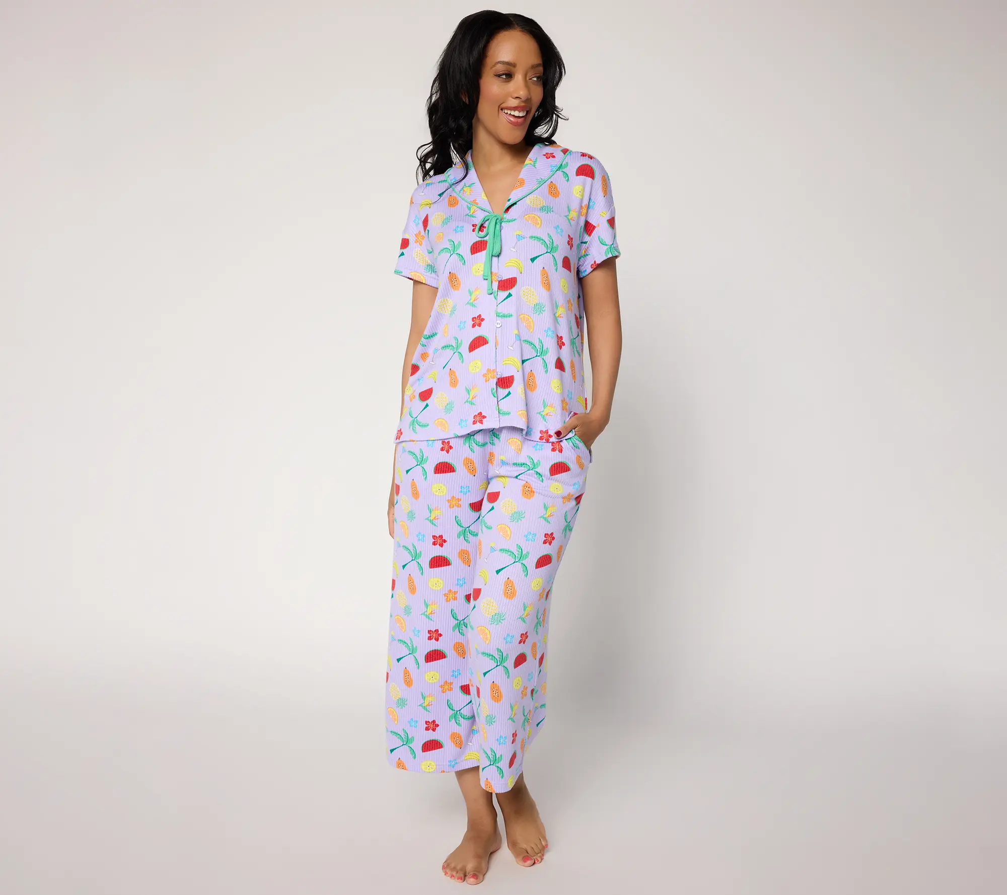 MUK LUKS Better with Bows Butterknit Rib Pajama Set