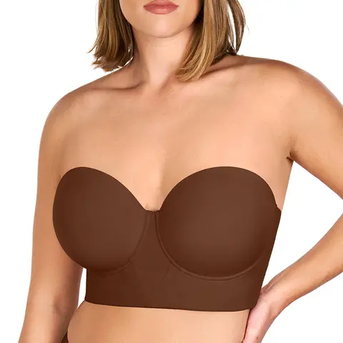 HSIA Strapless Longline Half Cup Corset Bra for Plus Size Full Bust & Full Figure Longline Corset- Lightlined, Supportive, Grippy, Elastic, Adjustable, Detachable, Chic Women's Underwear