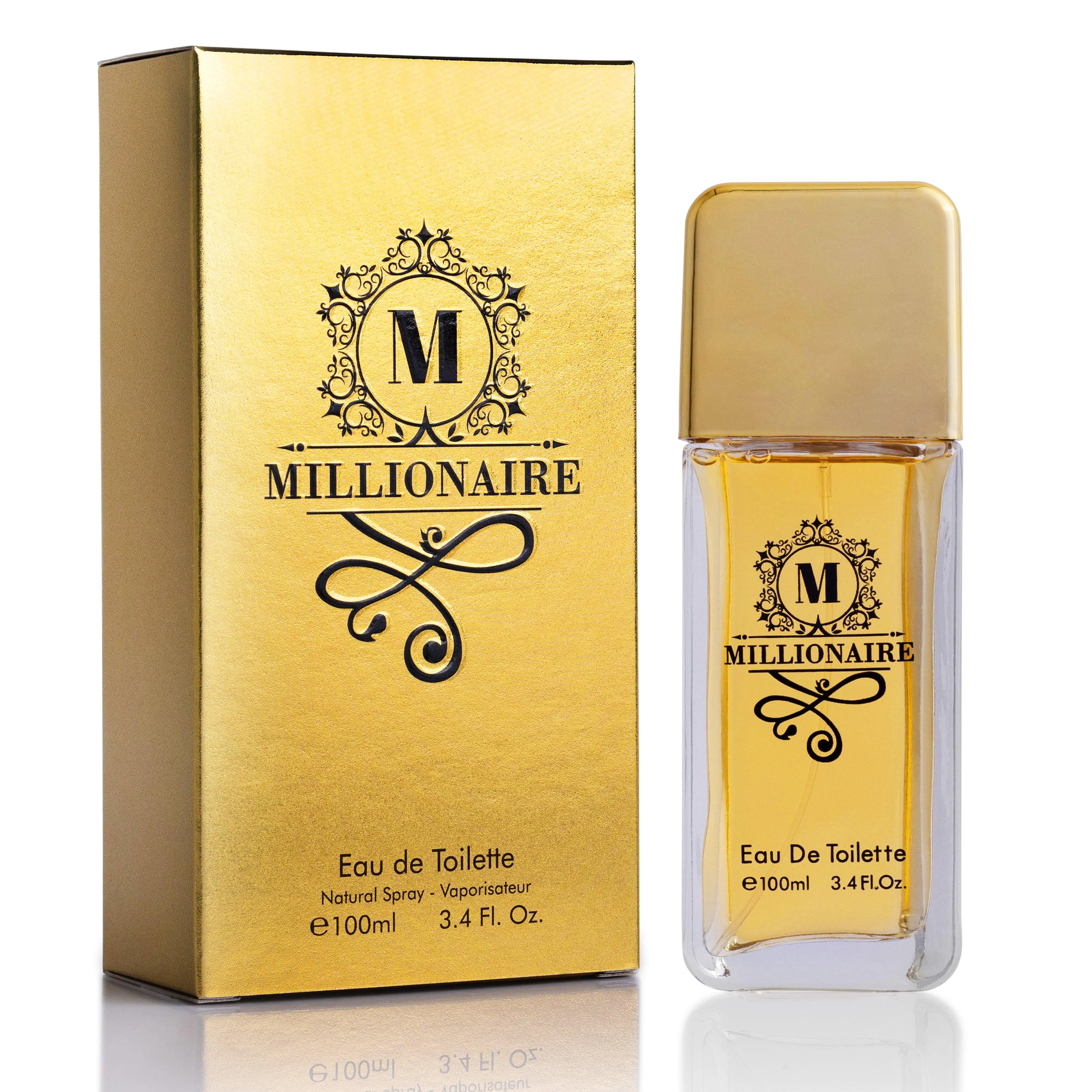 Urban Collection Millionaire Eau De Parfum 100ml Spray for Men Bold Citrus Spicy Fragrance with Blood Mandarin Cinnamon & Leather in Elegant Paper Box, Perfume, Men's Cologne