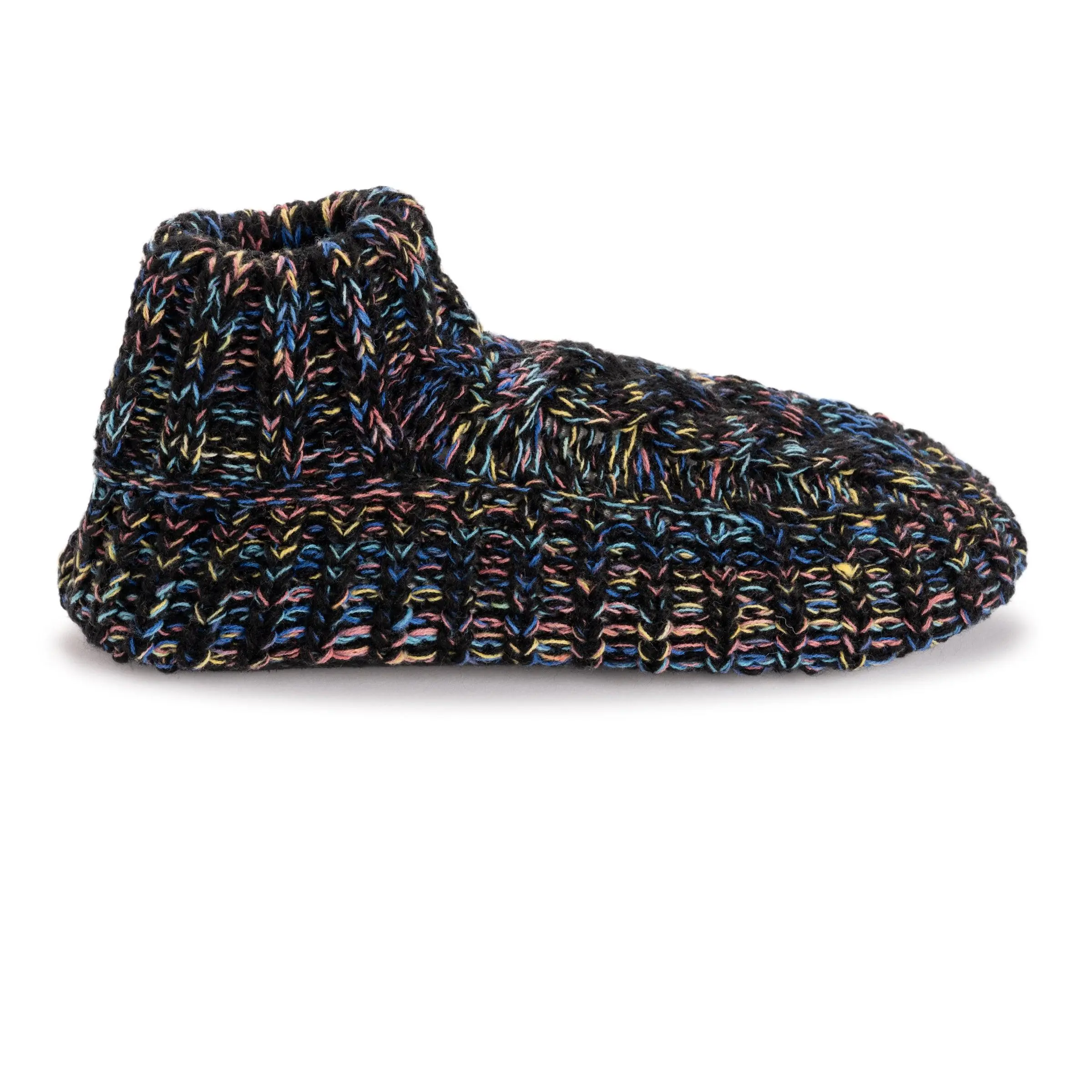 Women's Space-Dye Cabled Cuff Bootie Slipper Sock