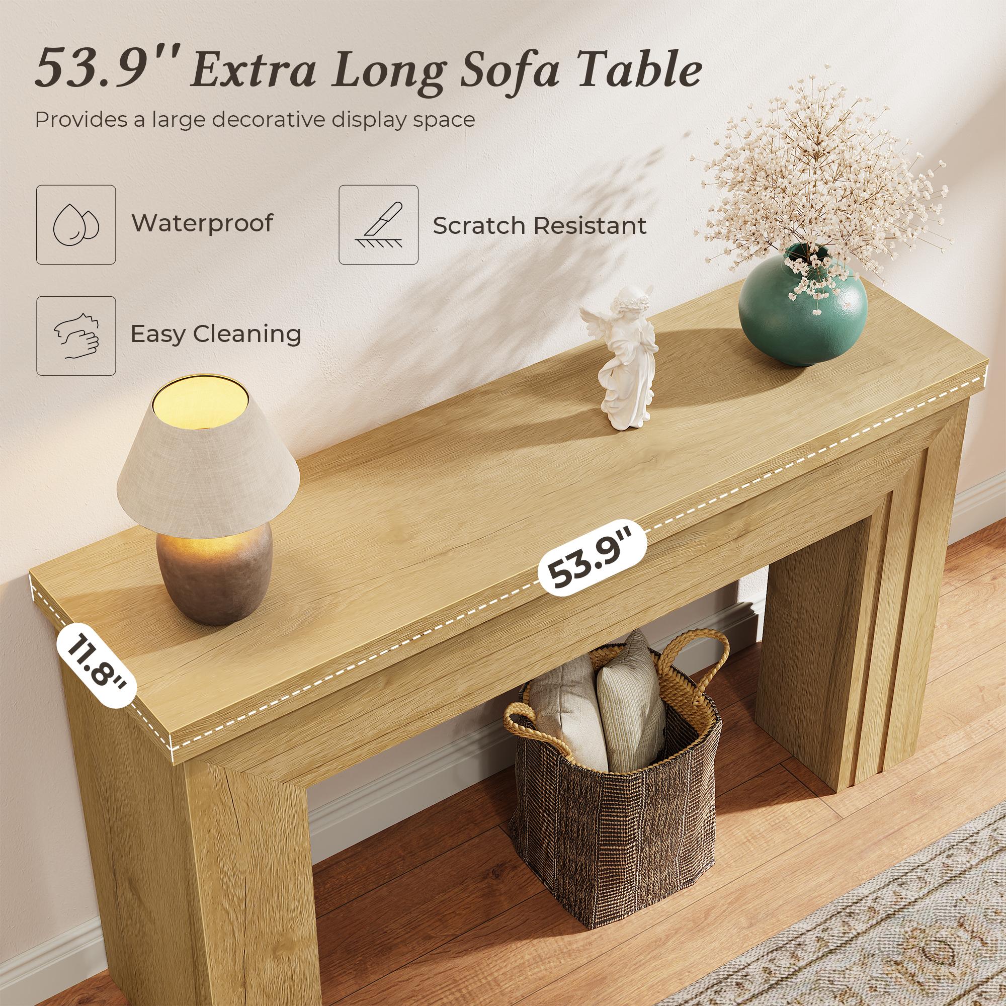Huuger 54 Inch Entryway Table, Retangular Console Table with Storage, Farmhouse Sofa Table Behind The Couch, Long for Entrance, Hallway, Foyer, Living Room Huuger 54 Inch Entryway Table, Retangular Console Table with Storage, Farmhouse Sofa Table Behind The Couch, Long for Entrance, Hallway, Foyer, Living Room