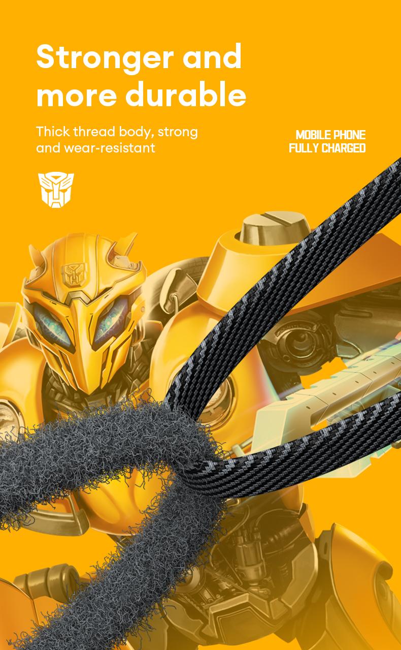 Transformers TF-A09 6A 2 in 1 Magnetic Absoption Nanodate Cable TC Interface Data Cable Compatible for Andriod And IOS