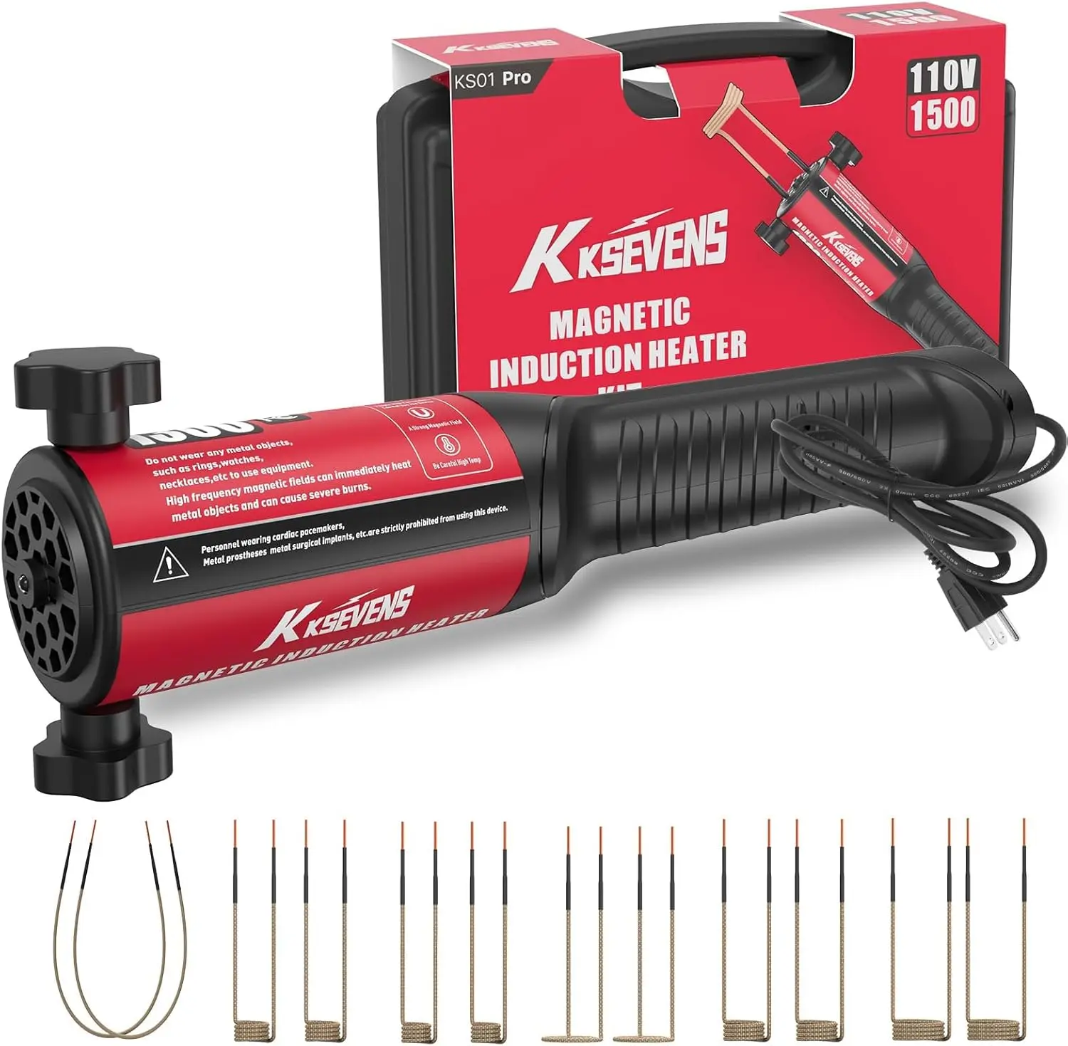 Induction Heater 1500W for Bolt Removal, Magnetic Heating Tool with 12 Coils, Handheld Heat Tool for Rusty Nuts and Bolts,Gift