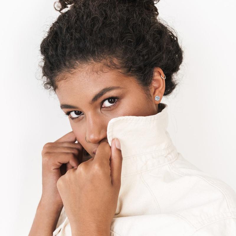 UCCIYO 1 Pair of S925 Silver Stainless Steel Magnetic Stud Earrings, Unisex, No Piercing Required, Synthetic Moissanite Gemstones, 5-8mm.E205 E206 E206