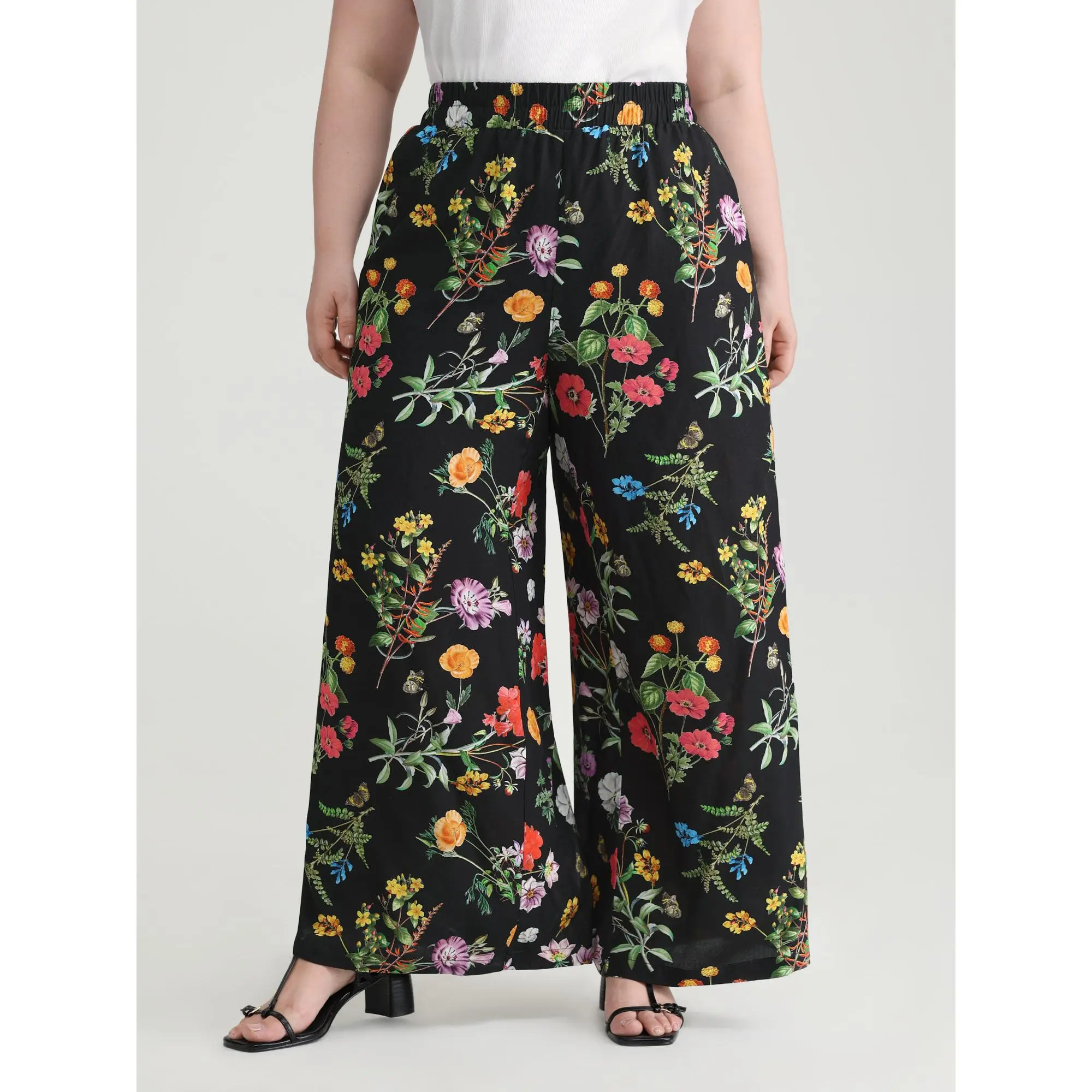 BloomChic Lady's Curvy Pure Cotton Straight Leg Pants -id Rise Drawstring Cotton Trousers, Elastic Waist Relaxed Fit Summer Pants,M-6X, Women's Bottom, 2026 Summer wins,DealsBlack Fit,summeroutfits,vacati,Summerfinds,back to school shopping