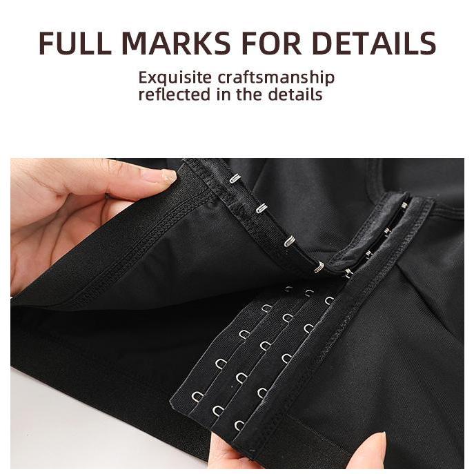 Women's Arm Shaper Tummy Control Post Surgery Arm Lipo Compression Long Sleeves with Lace Arm Front Zipper Closure Shapewear Bra