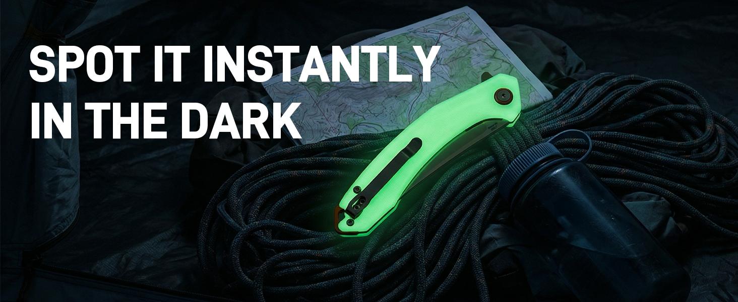 Cjrb Gobi Pocket Knife Glow In the Dark Version, AR-RPM9 Steel Blade G10 Handle, Stainless Steel Tool knife for Man, Camping and Emergency Survival Gear Cjrb Gobi Pocket Knife Glow In the Dark Version, AR-RPM9 Steel Blade G10 Handle, Stainless Steel Tool knife for Man, Camping and Emergency Survival Gear