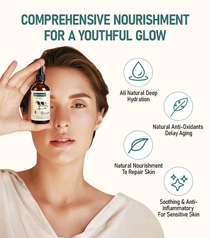 Aussie Betta Australian Pure Beef Tallow Golden Micro Peptide Serum with Niacinamide and Bifida Skin Repair Formula for Fine Lines and Dark Spots No Irritation Visible Results Anti Aging Firming Deep Hydratio