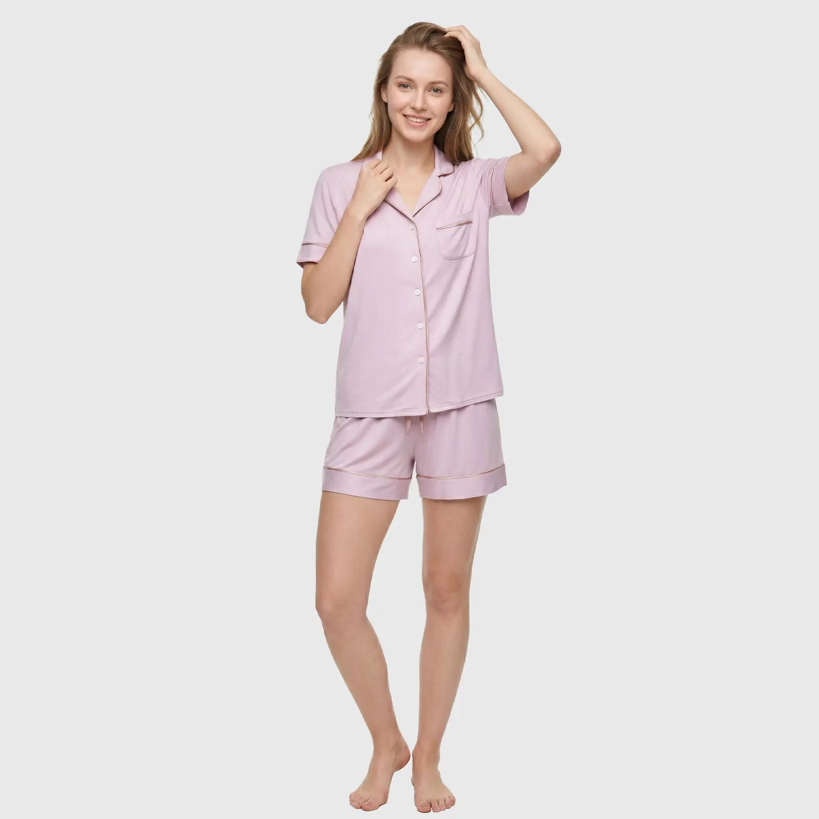 VRCOMFY  Women's Pajama Set, Two-Piece Soft and Comfortable Pajamas, Summer Casual Loungewear