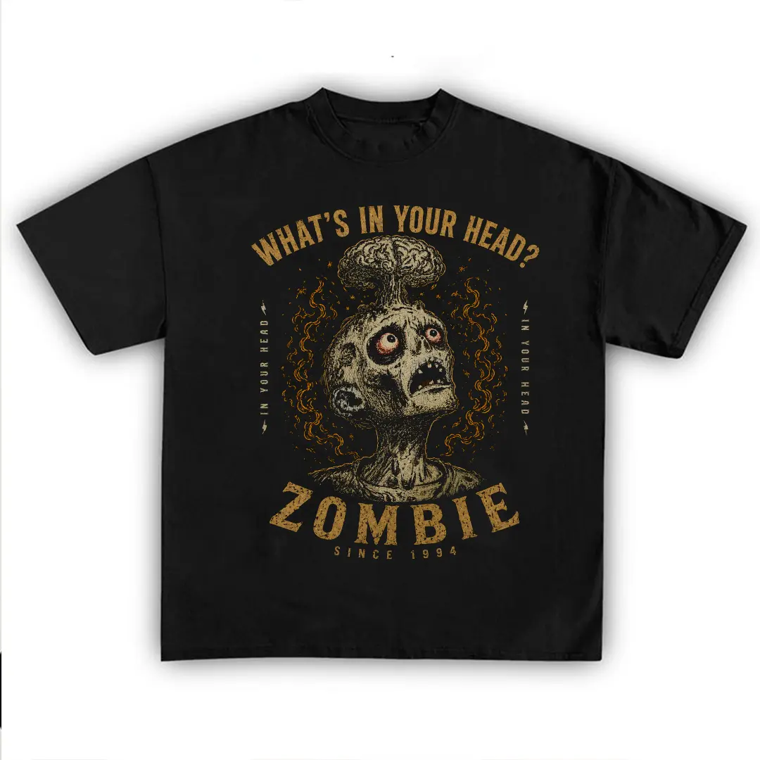 Zombie Shirt, What's in your head shirt, Sweatshirt 100% cotton