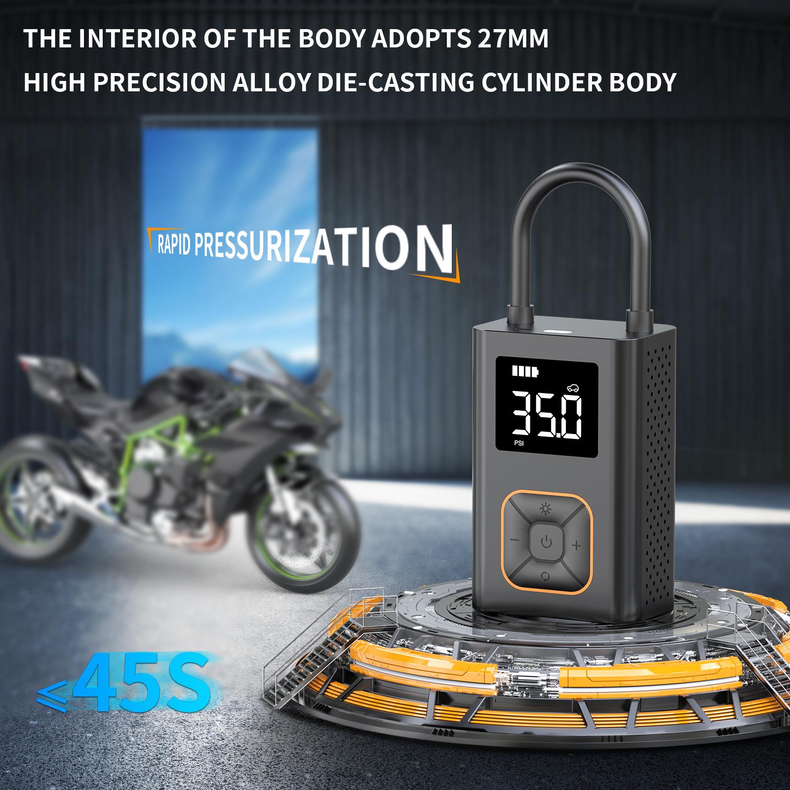 Kapeezi Portable Tire Inflator 180PSI Lightweight 19 oz Cordless, 4+N Auto Stop Mode, Portable Tire Inflator Car Air Compressor Automotive Vehicle Tool tire inflator portable