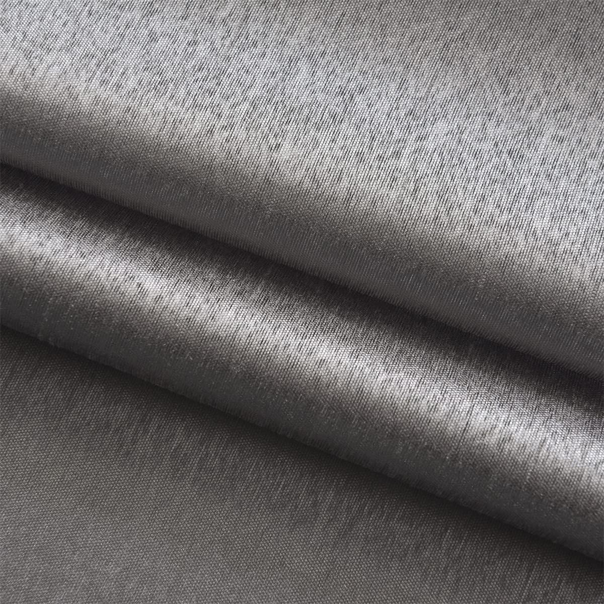 Semi Sheer Faux Silk Curtains, 2 Panels Set with Grommet Top for Light Filtering & Privacy luxury minimalist style drape Textured Room Darkening Curtain Blackout Linen Textured Curtains Semi-Sheer rubber print foil backing langsir bidai blackout sheer Rin