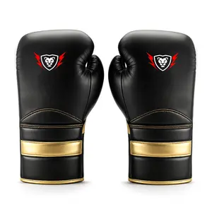 Cowhide Leather Boxing Gloves Training Kickboxing for Men Women 16Oz