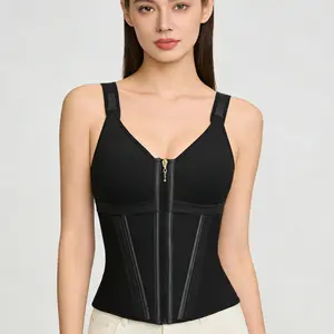 Waist Shapewear For Women Adjustable Straps Full Body Tummy Control Workout Plus Size Fajas Colombianas Full-Figure Faja Wear Double Layer Crop Top Corset Compression Zipper Corset Womenswear Outfits