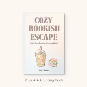 Mini Cozy Bookish Escape - Pocket-sized Coloring Book