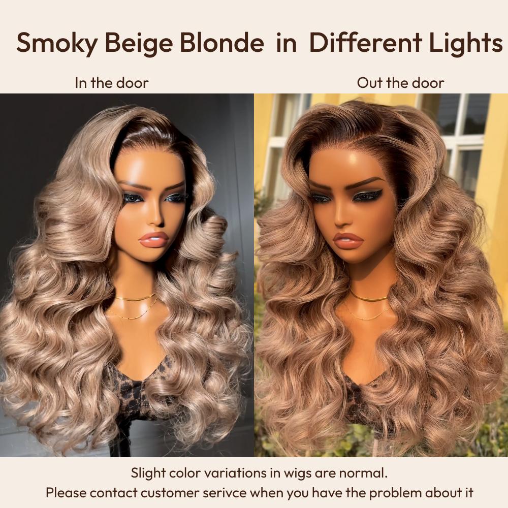 New In| UNice Glueless Smoky Beige Blonde /Auburn Brown Loose Wave Wig with Drawstring Pre Cut 13x4 HD Lace Frontal Human Hair Wigs Natural Haieline for Beginners Friendly #SpringStatements