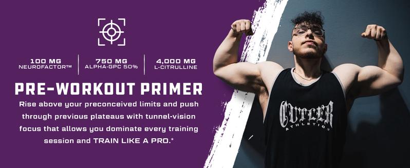 Focus Pre workout Primer Powder Supplement - PREVAIL containing L-Citrulline, Taurine, Alpha-GPC 50%, N-Acetyl L-Tyrosine, for energy levels and focus - Cutler Nutrition - 40 Servings
