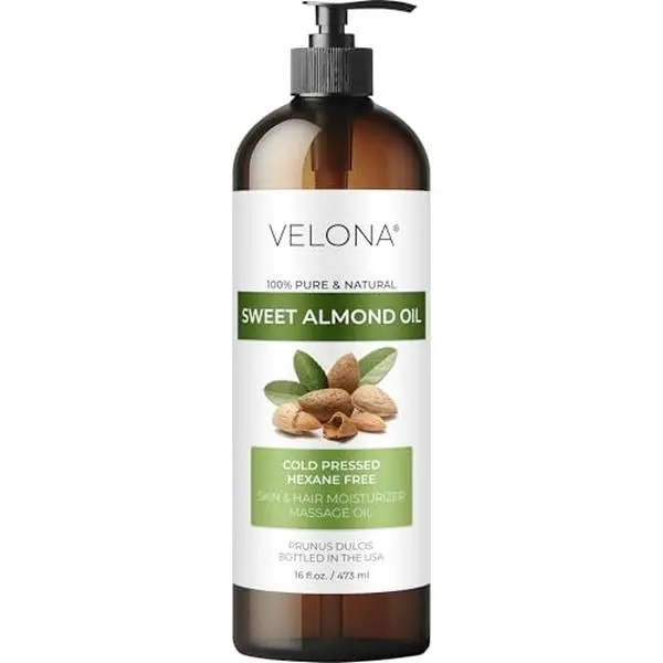 velona Sweet Almond Oil - 16 Fl Oz | Pure and Natural Carrier Oil |Cold Pressed | Skin, Hair, Body & Face Moisturizing | Use Today - Enjoy Results…