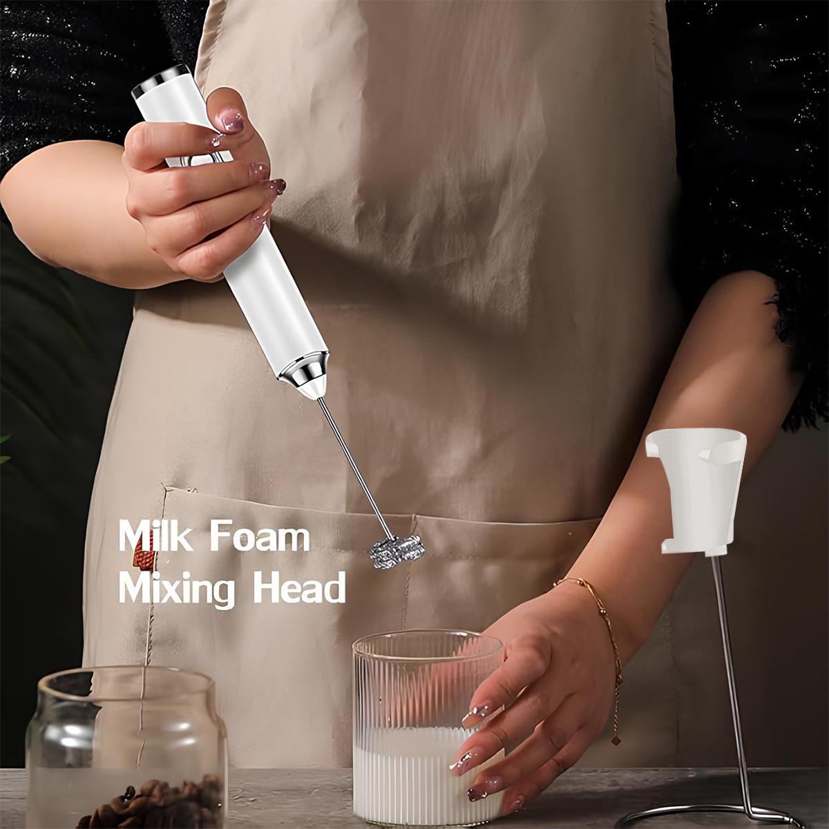Rechargeable Handheld Milk Frother Wand for Coffee,Waterproof Detachable 3-Speed Adjustable Drink Mixer & Milk Foamer with 3 Stainless Steel Whisks for Lattes, Cappuccino Rechargeable Handheld Milk Frother Wand for Coffee,Waterproof Detachable 3-Speed Adjustable Drink Mixer & Milk Foamer with 3 Stainless Steel Whisks for Lattes, Cappuccino